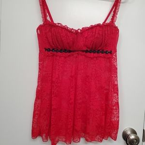 Red sequin lingerie blouse push up red lace
